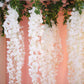 42inches White Artificial Silk Hanging Wisteria Flower Garland Vines