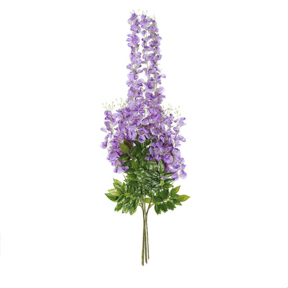 Silk Hanging Wisteria Purple Artificial Flower Garland Vines 44 Inch 5 Pack