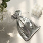Shiny Fabric Silver Lame Metallic Polyester Drawstring Candy Pouch Gift Bags 5 Inch x 7 Inch   