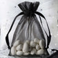 10 Pack | 4inches Black Organza Drawstring Wedding Party Favor Gift Bags#whtbkgd