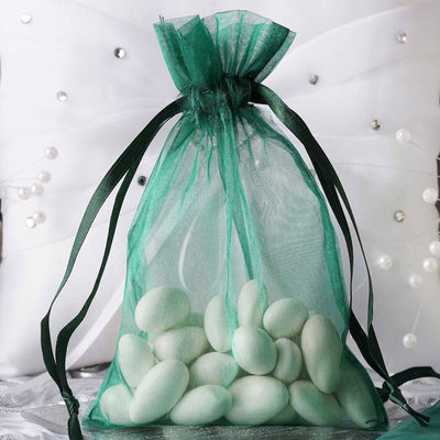 Elegant Design of Hunter Emerald Green Organza Bags