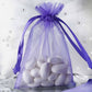 10 Pack | 4inches Purple Organza Drawstring Wedding Party Favor Gift Bags#whtbkgd