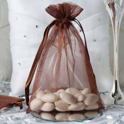 Luxurious Chocolate Organza Bags for Elegant Favors