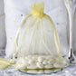 10 Pack | 5"x7" Yellow Organza Drawstring Wedding Party Favor Gift Bags