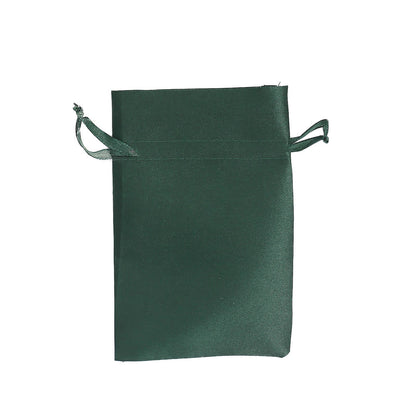 12 Pack | 4x6inch Hunter Emerald Green Satin Wedding Party Favor Bags, Drawstring Pouch Gift Bags