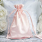 12 Pack 5"x7" Blush Satin Wedding Party Favor Bags, Drawstring Pouch Gift Bags