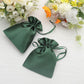 12 Pack | 5x7inch Hunter Emerald Green Satin Wedding Party Favor Bags, Drawstring Pouch Gift Bags