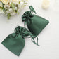 12 Pack | 5"x7" Hunter Emerald Green Satin Wedding Party Favor Bags, Drawstring Pouch Gift Bags