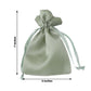 12 Pack | 5x7inch Sage Green Satin Wedding Party Favor Bags, Drawstring Pouch Gift Bags