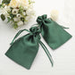 12 Pack | 6"x9" Hunter Emerald Green Satin Wedding Party Favor Bags, Drawstring Pouch Gift Bags