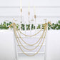 Gold faux pearl beaded garland for wedding chair decor.