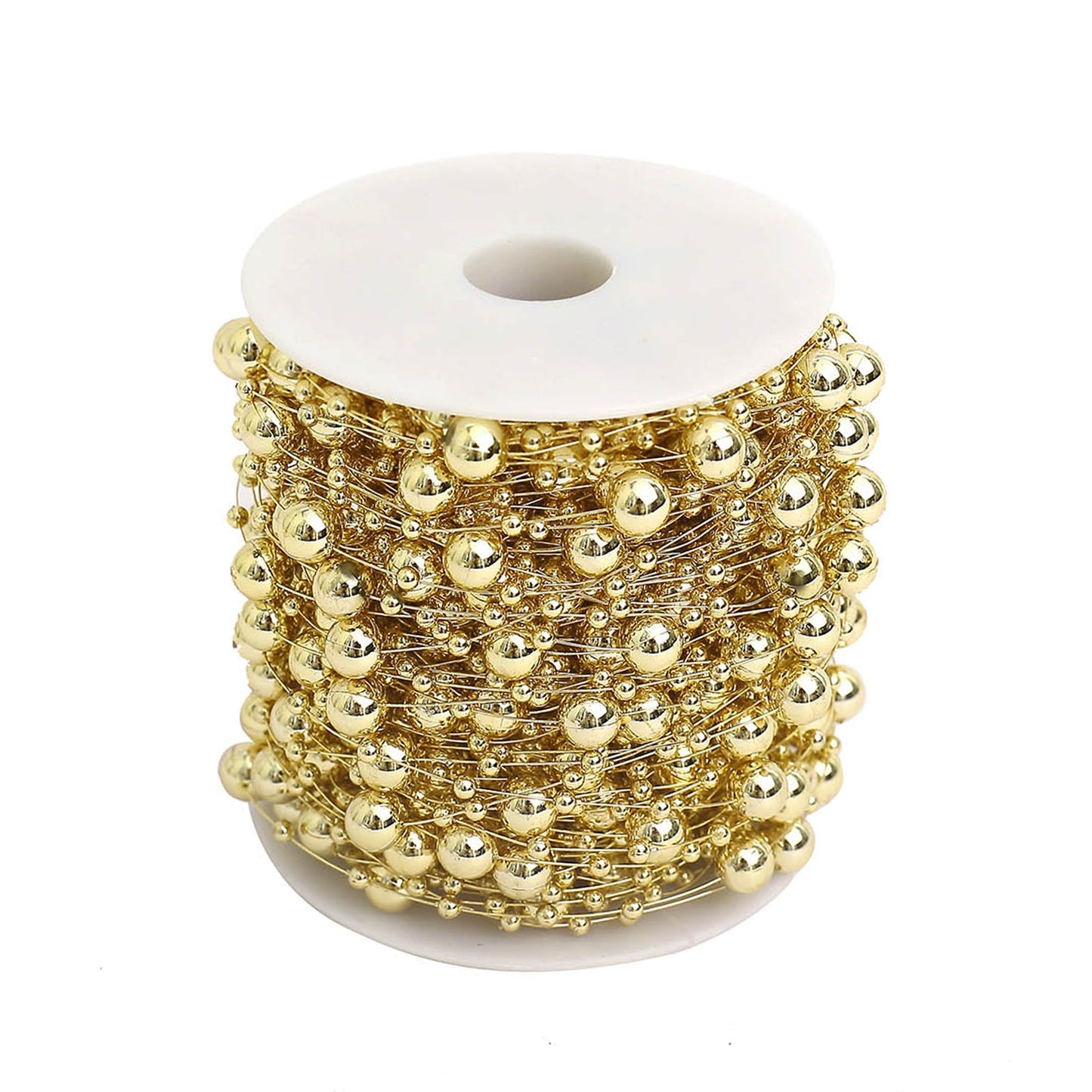 Gold pearl vase filler for floating candles, perfect for table centerpieces.