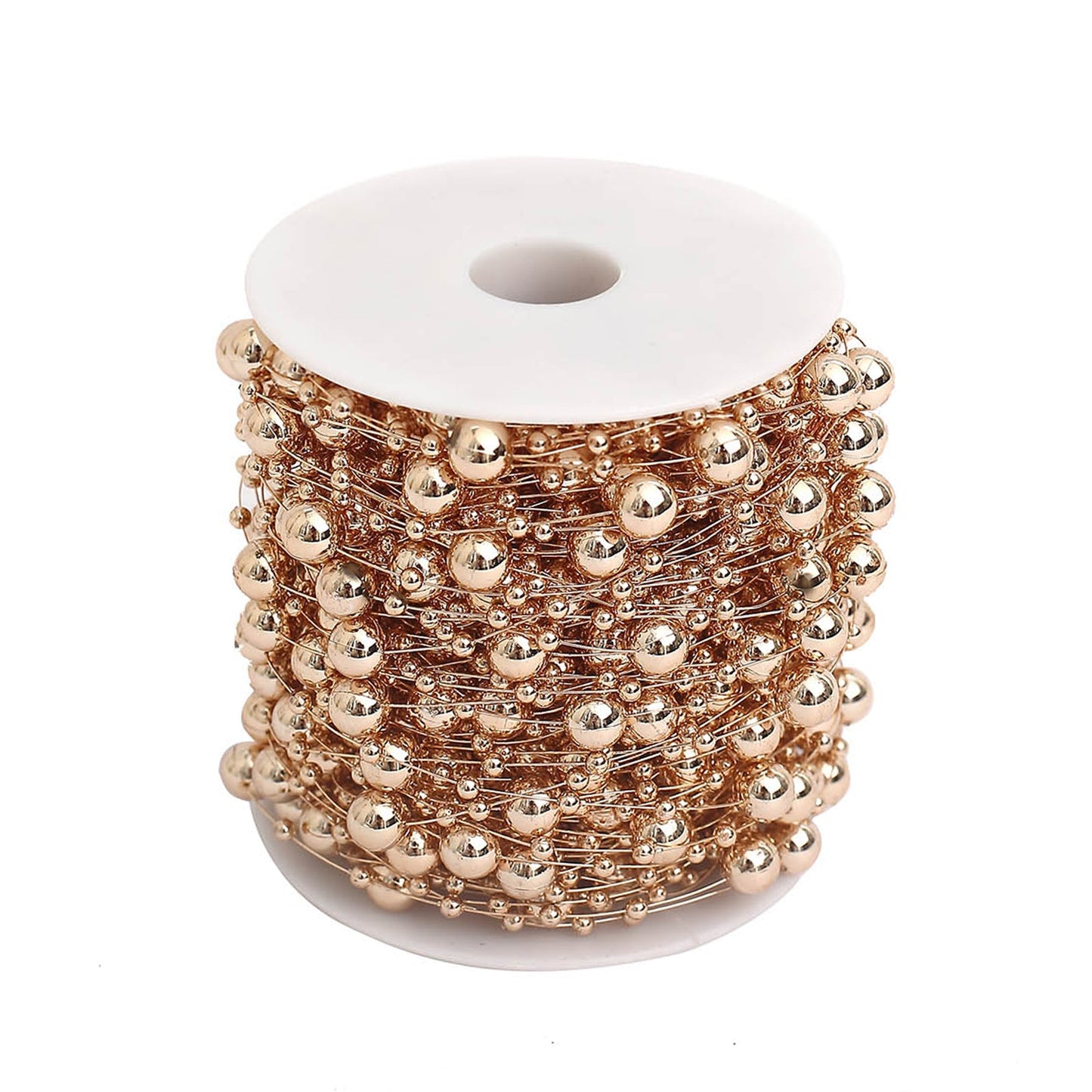 Rose gold pearl vase filler for floating candles, table centerpiece decor.