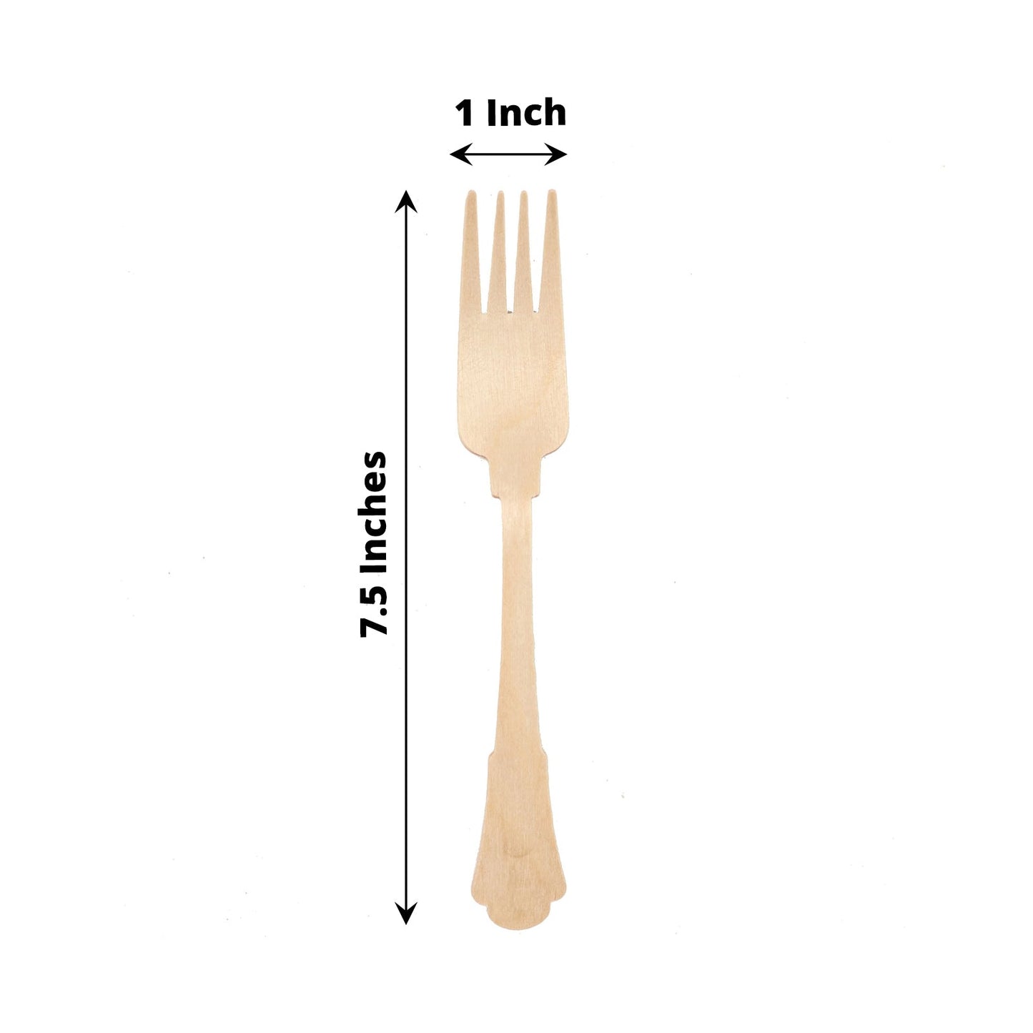Eco-friendly vintage baroque design wooden fork utensil, 7.5 inches long.