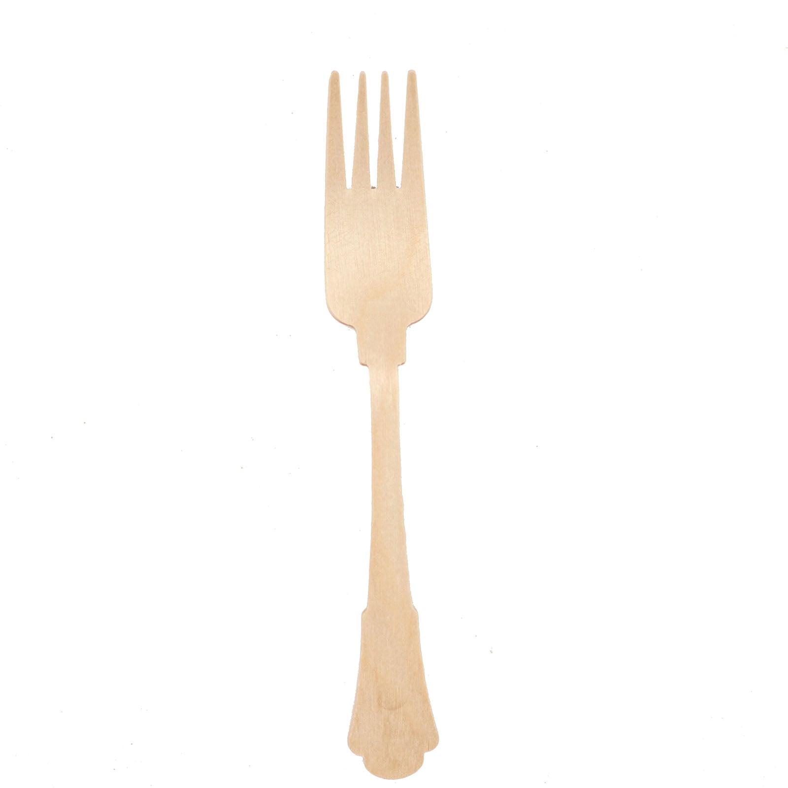 Eco-friendly vintage baroque design disposable wooden fork utensil.