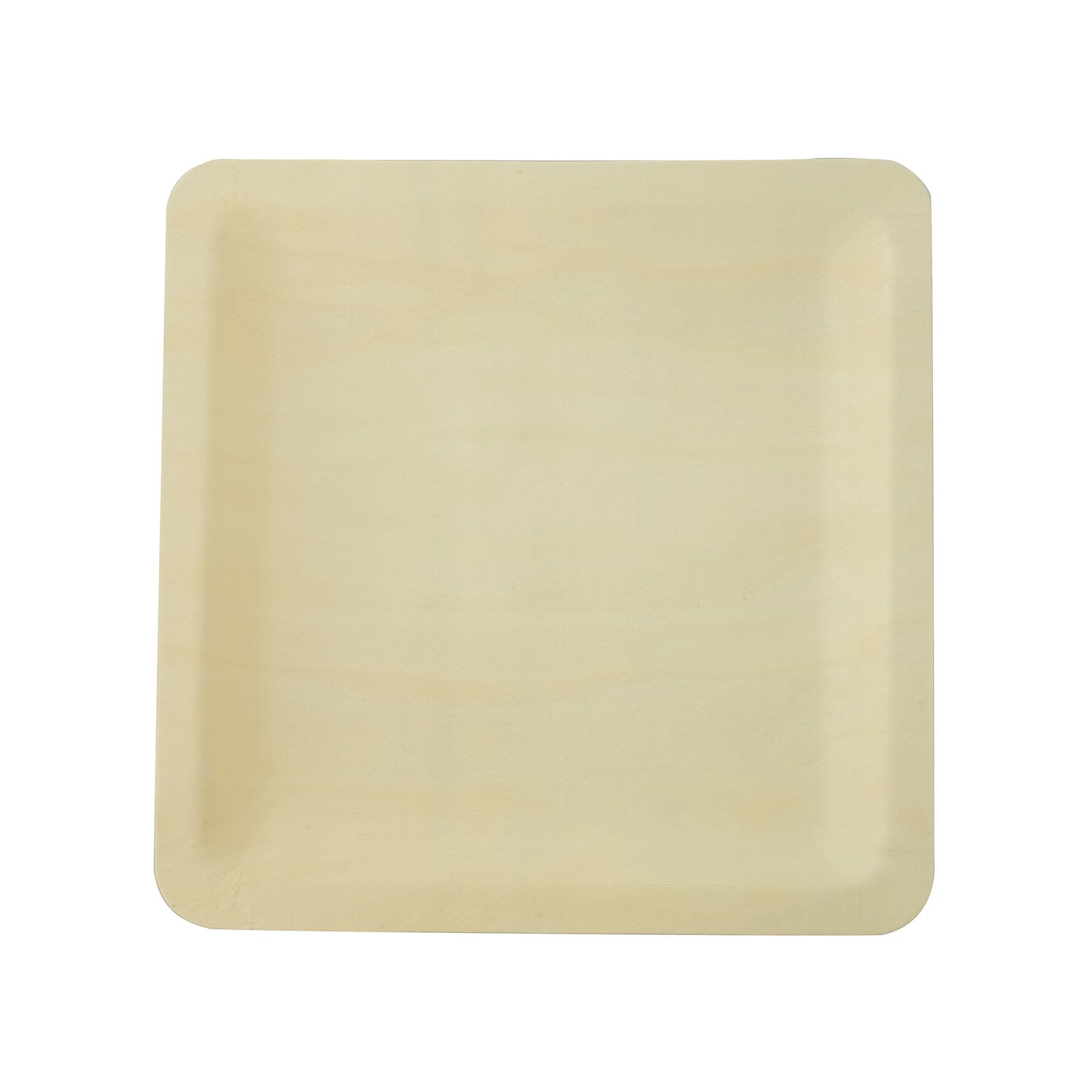 9 Inch Square Dinner Plates Poplar Wood 25 Pack#whtbkgd
