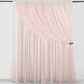 Blush chiffon polyester event curtain drapes backdrop panel.