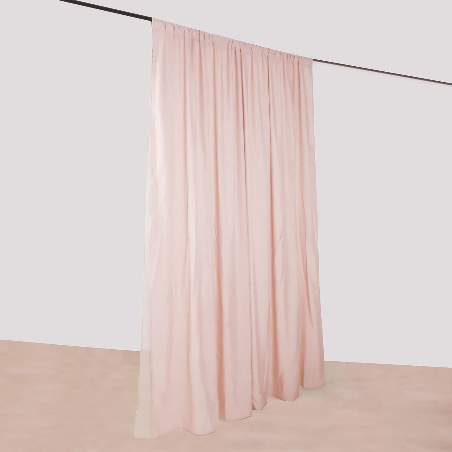 Dusty rose chiffon curtain drapes, 10ftx10ft dual layer backdrop.