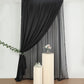 Black chiffon polyester event curtain drapes, dual layer backdrop panels.
