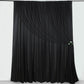Black chiffon polyester event curtain drapes, dual layer backdrop panels.
