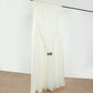 Ivory chiffon polyester event curtain drapes, 10ftx10ft backdrop.