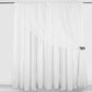 10 Feet x 10 Feet White Dual Layer Polyester & Sheer Chiffon Backdrop Curtains with Rod Pockets