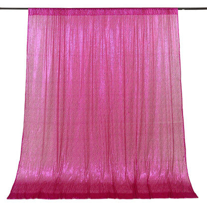 8ftx8ft Fuchsia Sequin Photography Booth Backdrop Semi-Sheer Curtain