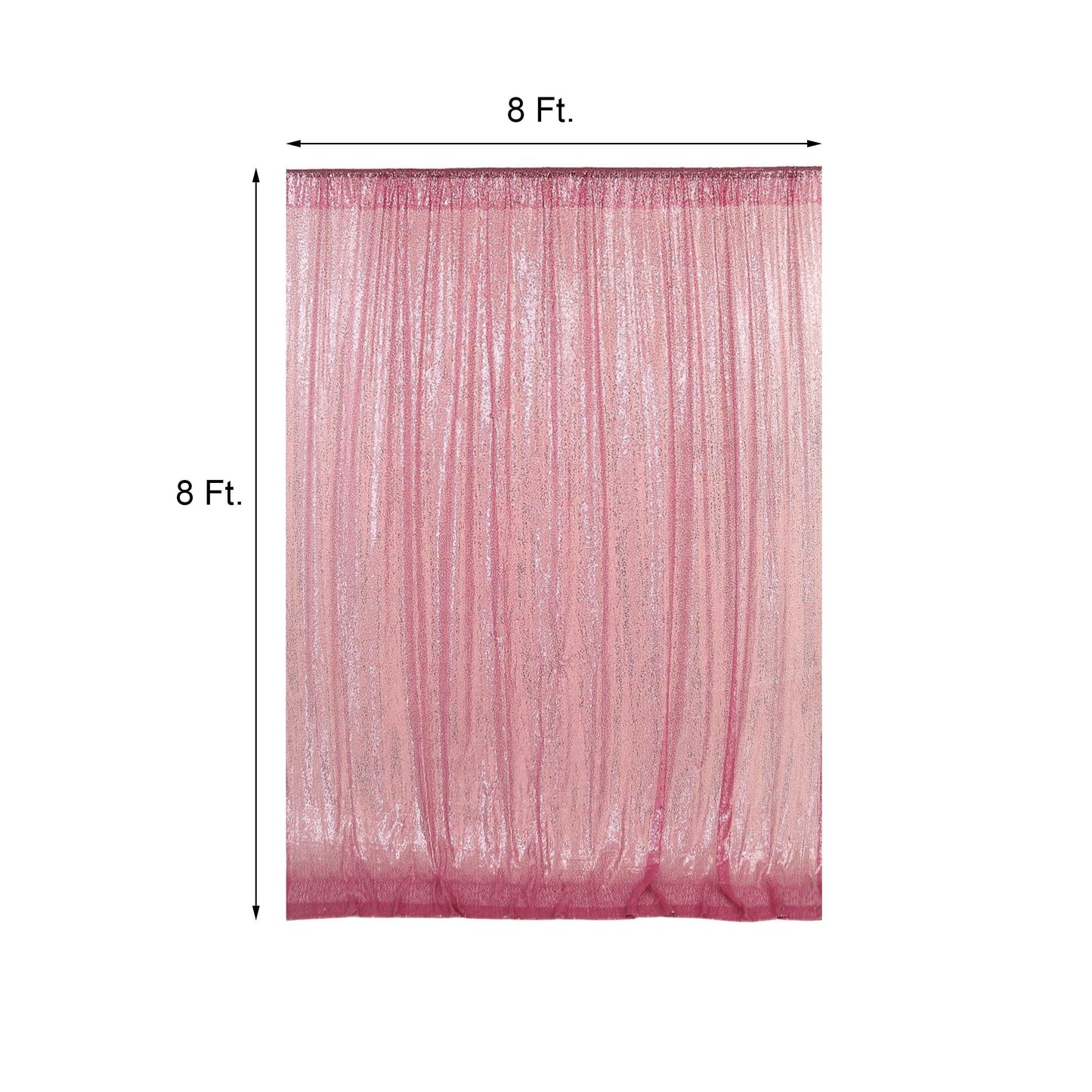 8ftx8ft Pink Sequin Photography Booth Backdrop Semi-Sheer Curtain