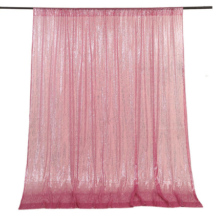 8ftx8ft Pink Sequin Photography Booth Backdrop Semi-Sheer Curtain