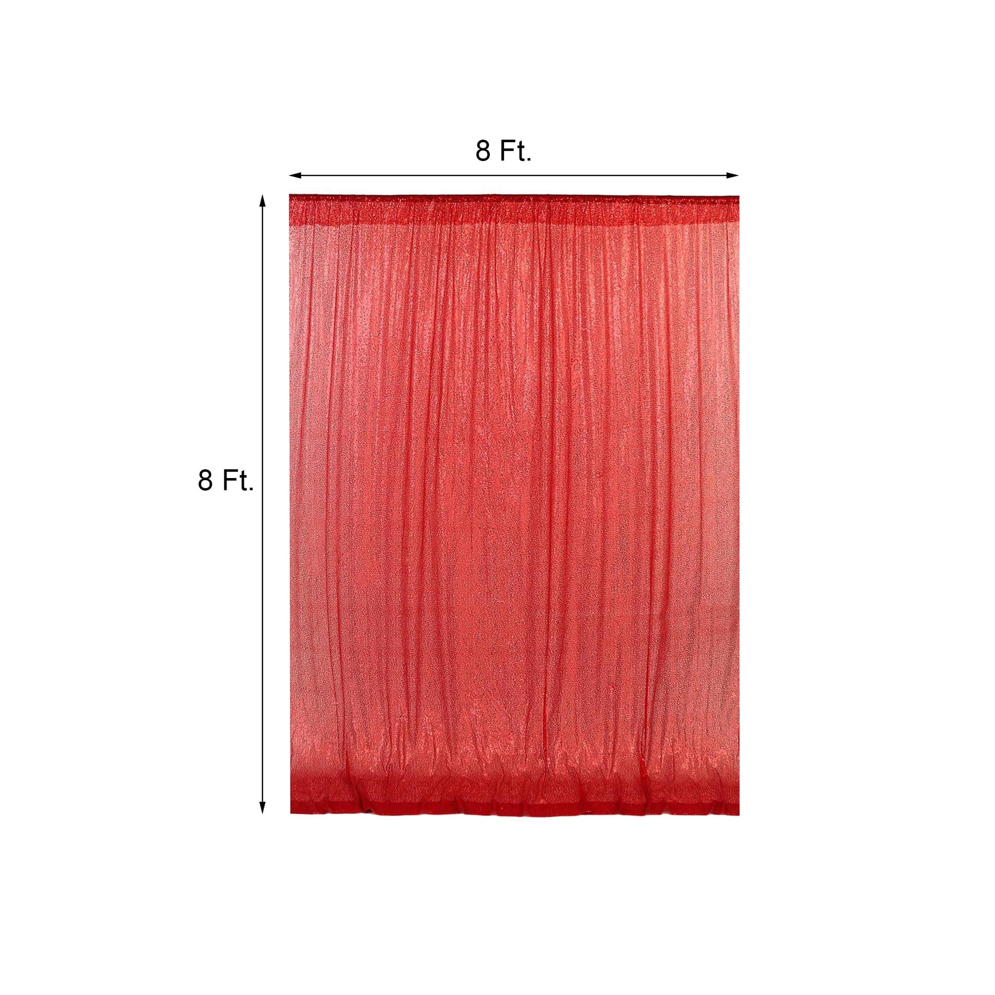 8ftx8ft Red Sequin Photography Booth Backdrop Semi-Sheer Curtain