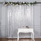 8ftx8ft Silver Sequin Photography Booth Backdrop Semi-Sheer Curtain