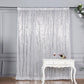 8ftx8ft Silver Sequin Event Curtain Drapes, Backdrop Event Panel