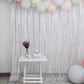 8ftx8ft Silver Sequin Photography Booth Backdrop Semi-Sheer Curtain