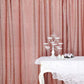 Rose gold metallic shimmer tinsel event curtain drapes backdrop panel.