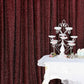 Burgundy metallic shimmer tinsel backdrop curtain drapes for events.