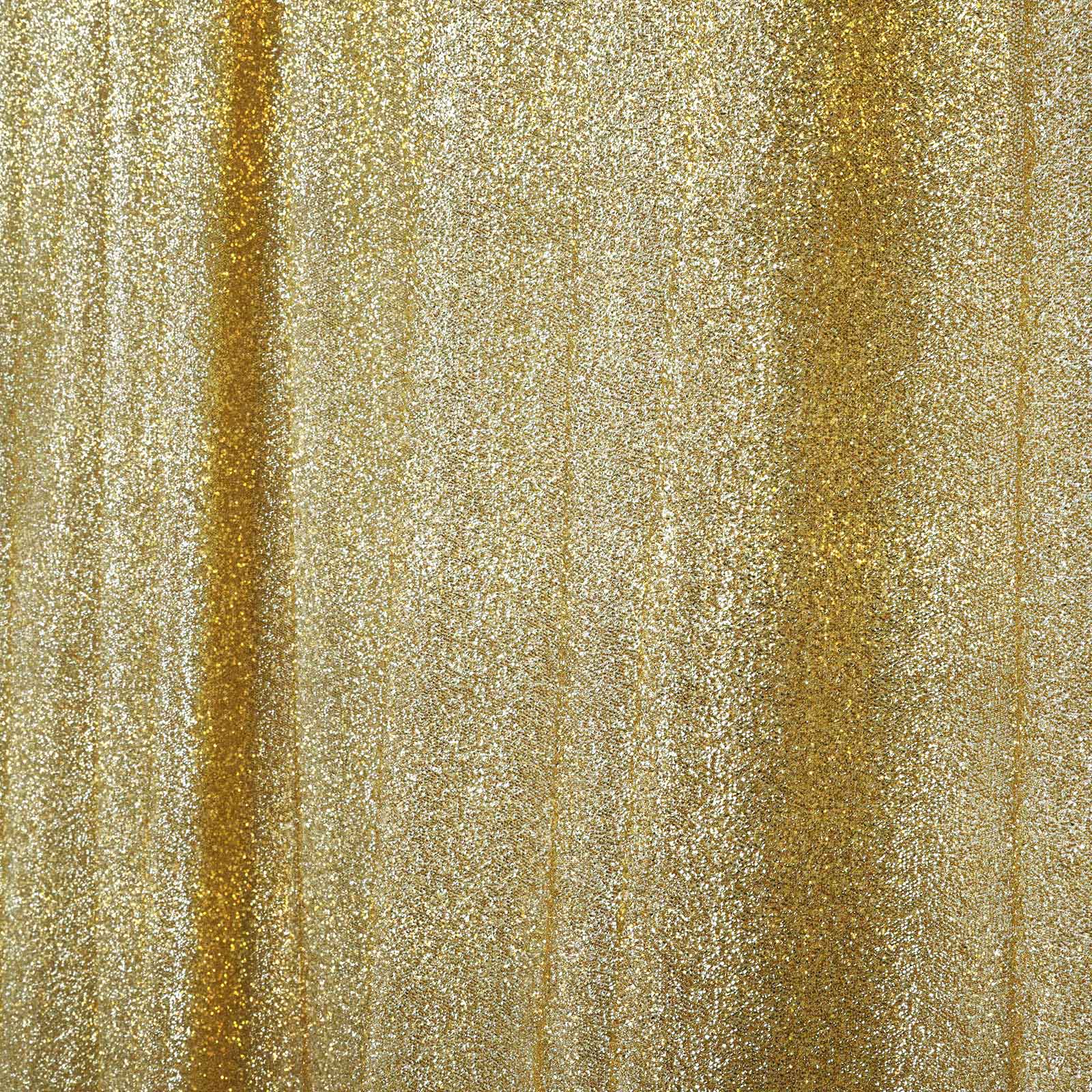 Champagne metallic shimmer tinsel event curtain drapes backdrop panel.