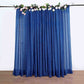 Royal blue metallic shimmer tinsel backdrop curtain drapes for events.