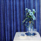 Royal blue metallic shimmer tinsel event curtain drapes backdrop panel.