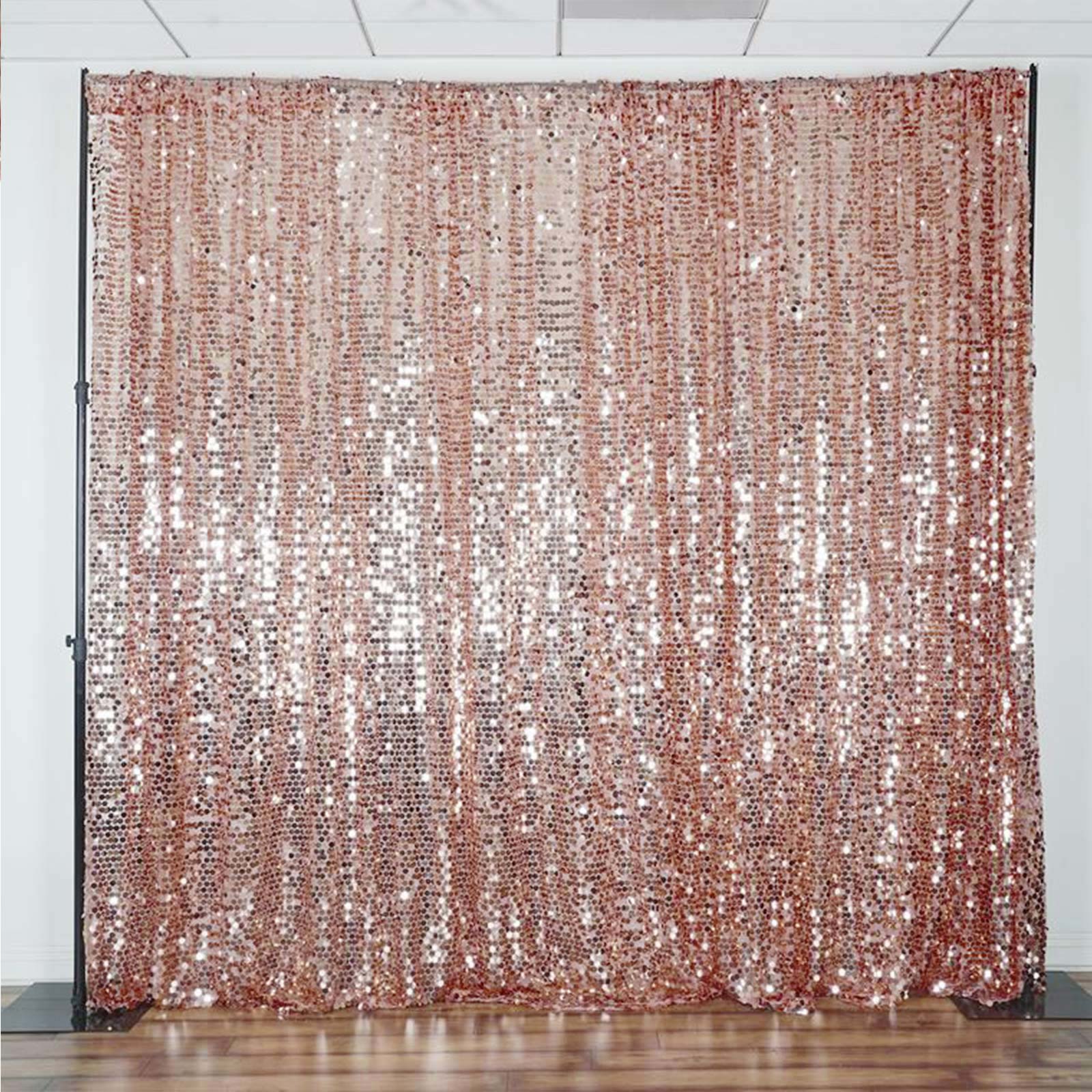 Blush sequin backdrop curtain drapes for events, 20ft x 10ft.