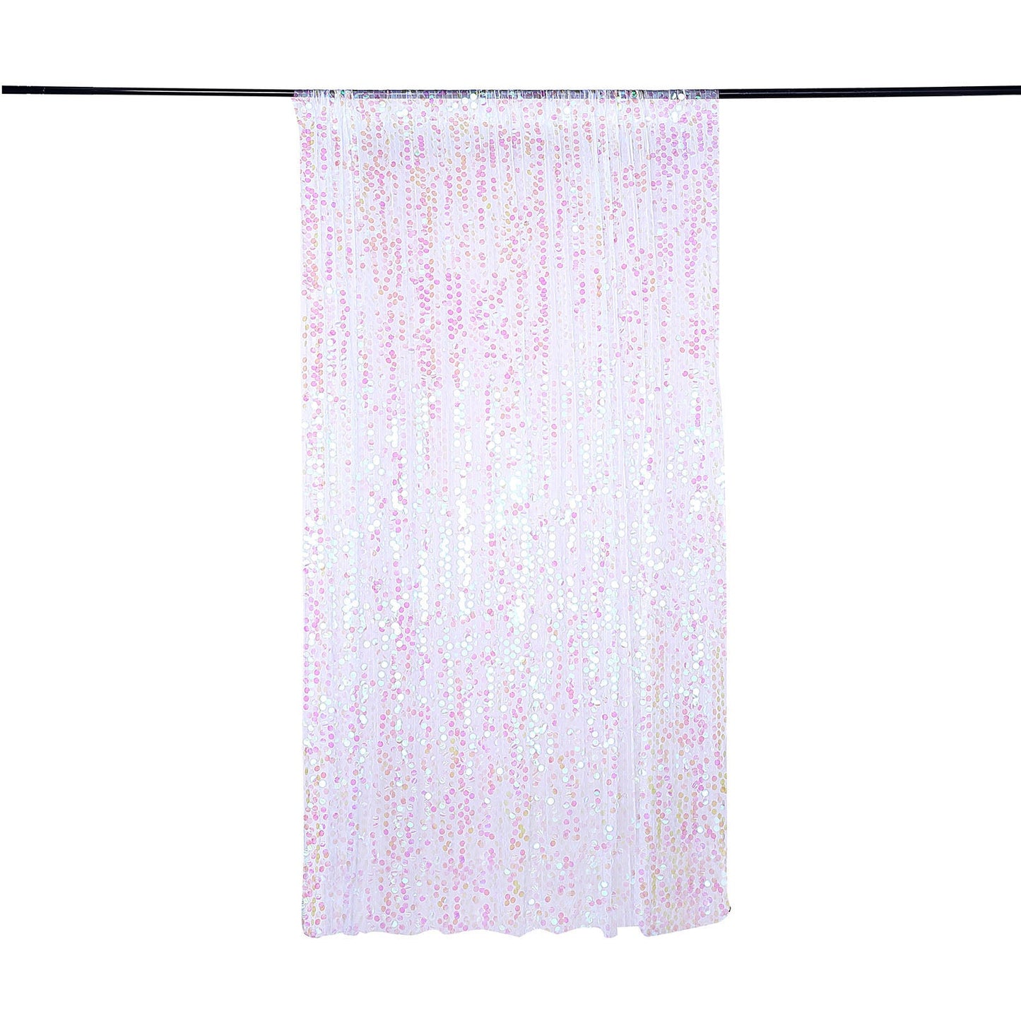 Iridescent big payette sequin event curtain drapes backdrop panel.
