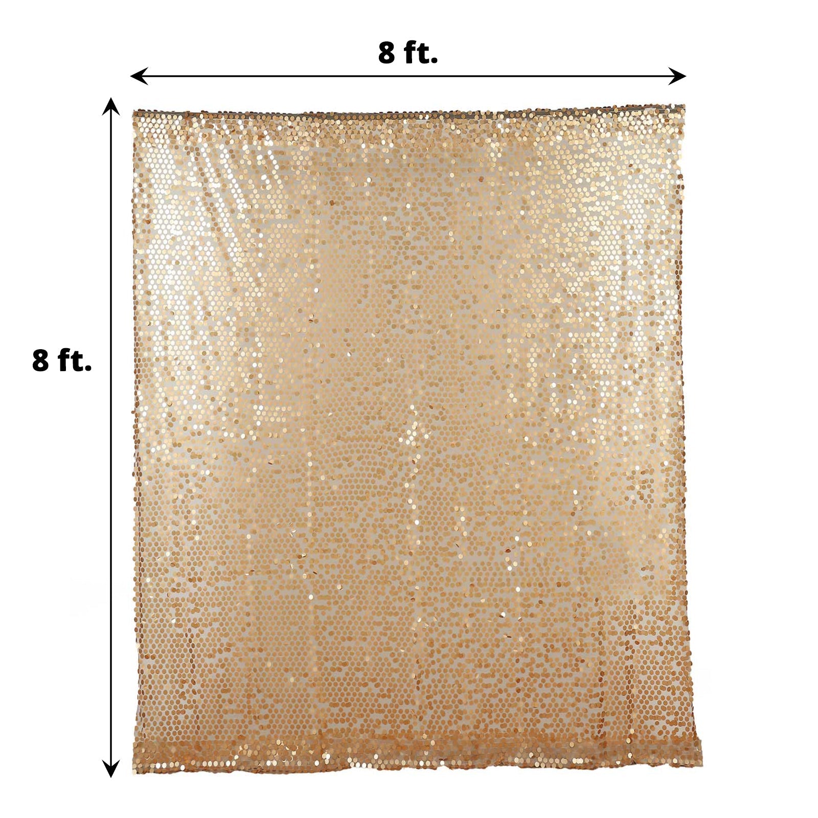 Matte champagne sequin backdrop curtain drapes, 8ft x 8ft.