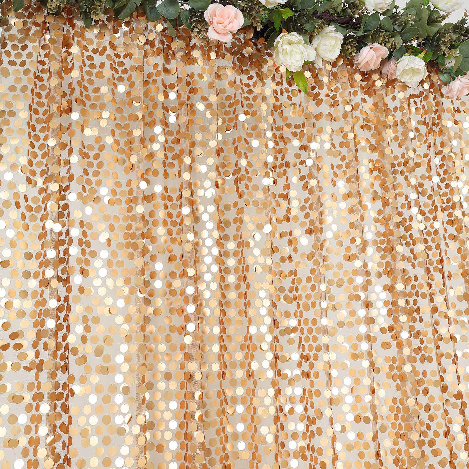 Matte champagne sequin event curtain drapes backdrop panel