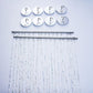 15ft crystal beaded ceiling drape curtains with hanging kit in clear and silver.