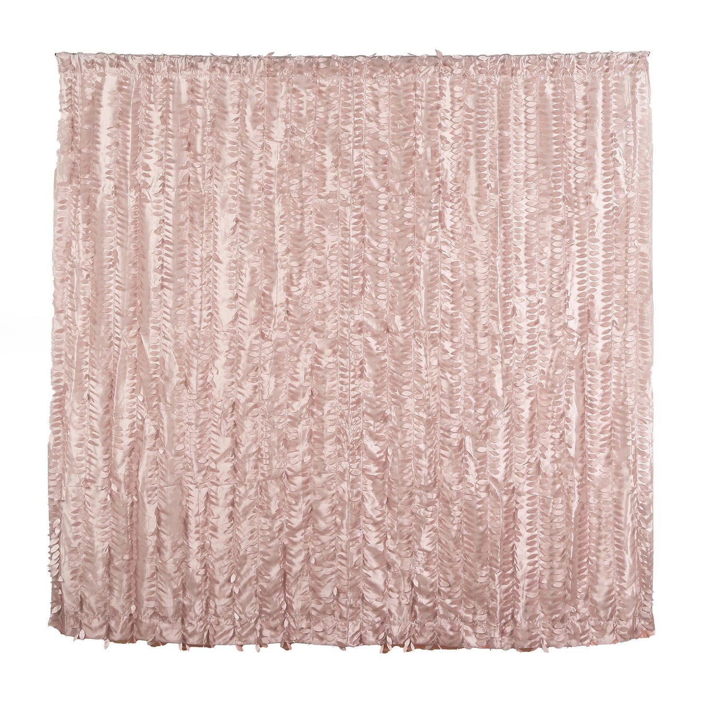 8 Feet X 8 Feet - Dusty Rose 3D Leaf Petal Taffeta Photography Curtain Panel & Event Greenery Backdrop Drape