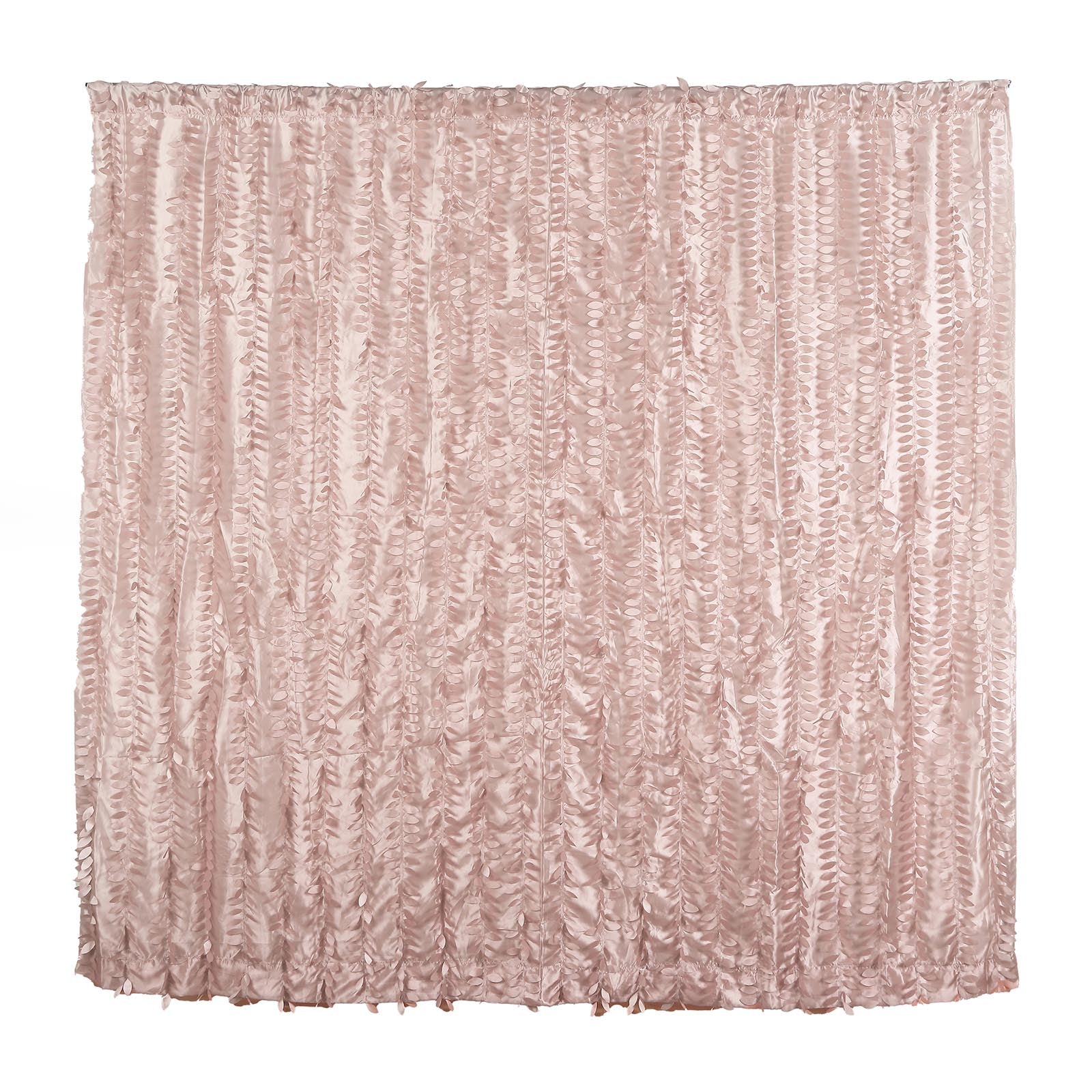 8 Feet X 8 Feet - Dusty Rose 3D Leaf Petal Taffeta Photography Curtain Panel & Event Greenery Backdrop Drape