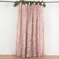 8ftx8ft Dusty Rose 3D Leaf Petal Taffeta Event Curtain Drapes, Backdrop Event Panel With Rod Pocket