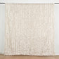 Beige Taffeta Curtain Panel With 3D Leaf Petals