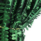 Green 3D leaf taffeta event curtain drapes with rod pocket.