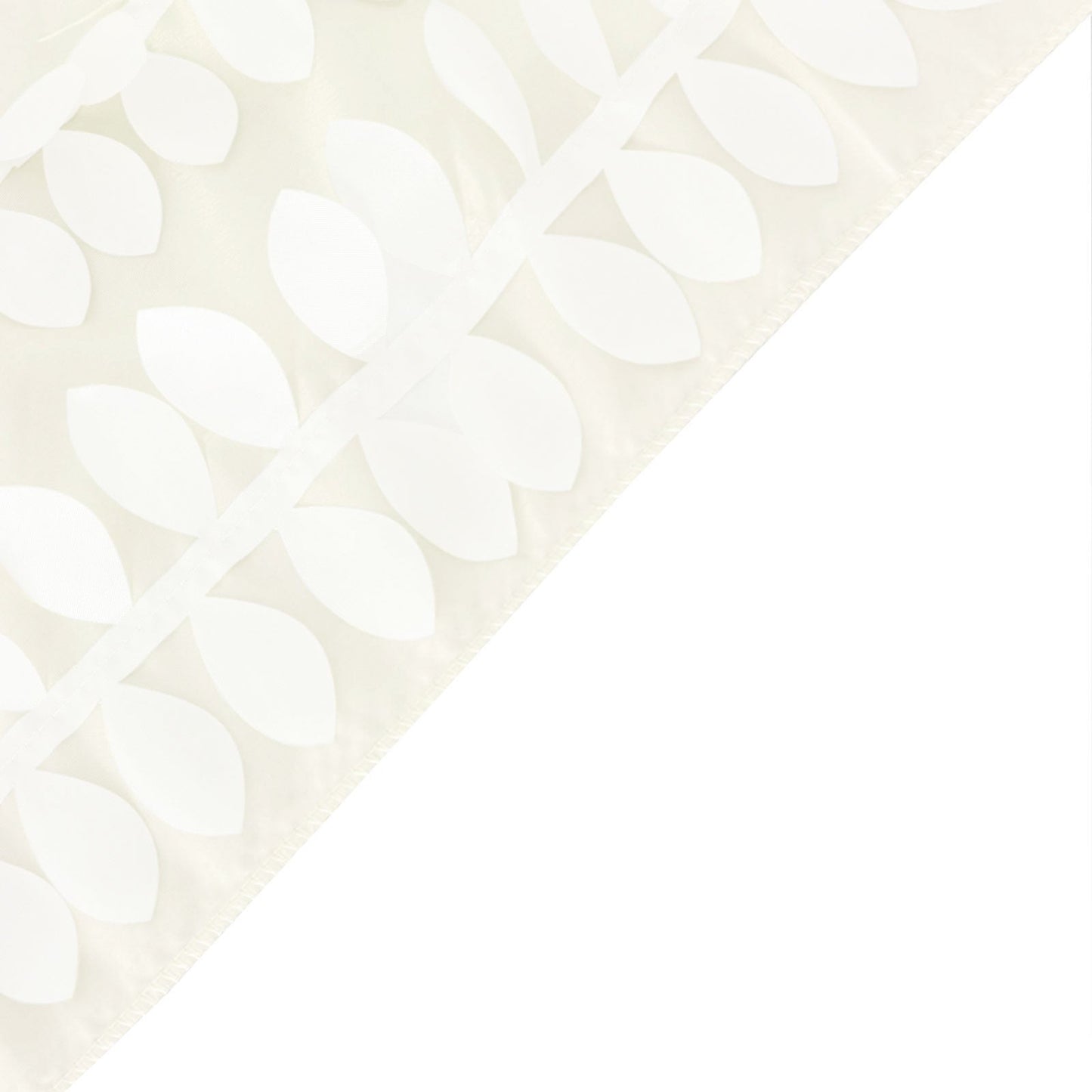 Ivory 3D leaf petal taffeta event curtain drapes backdrop panel.