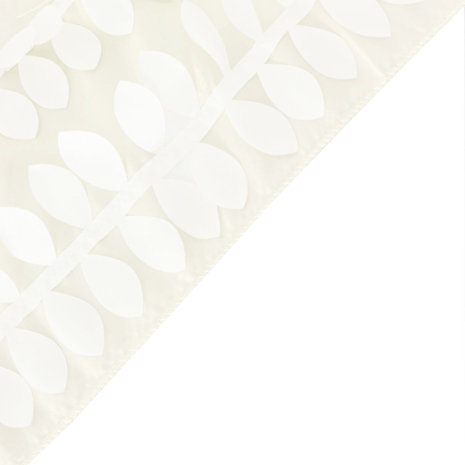 Ivory 3D leaf petal taffeta event curtain drapes backdrop panel.